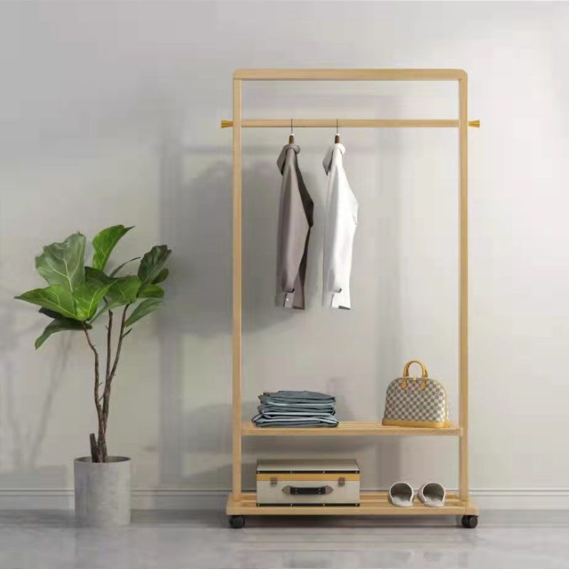 Contemporary Coat Hanger Solid Wood Shelve Design Coat Rack for Living Room