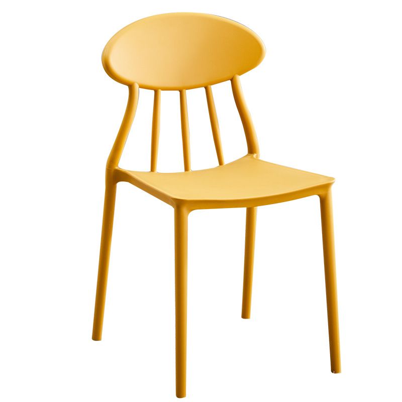 Contemporary Plastic Chair Open Back Dining Side Furniture in Matte Finish