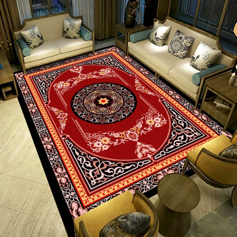 Retro Tribal Classicism Carpet Polyester Rug Stain Resistant Indoor Carpet for Home Decoration