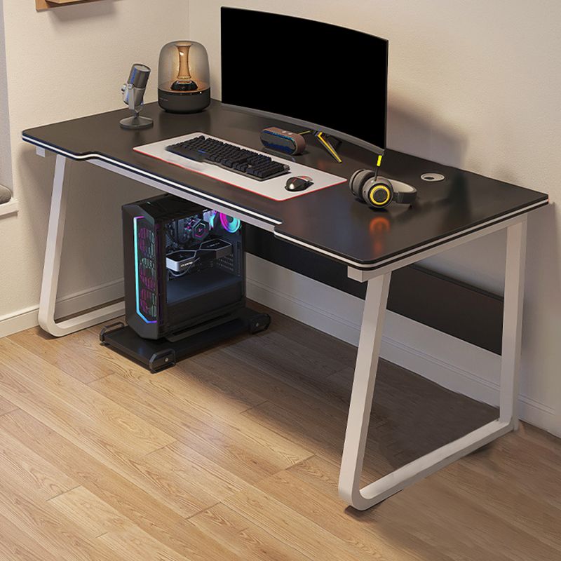 Contemporary Computer Desk Antique Finish Wooden Office Desk with Metal Legs