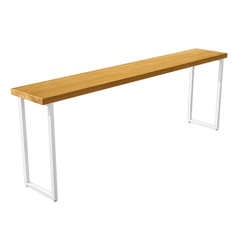 Pine Wood Bar Dining Table Modern Rectangle Bar Table with Sled Pedestal for Dining Room