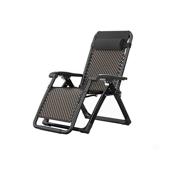 Contemporary Metal Base Recliner Chair with Arms and Headrest