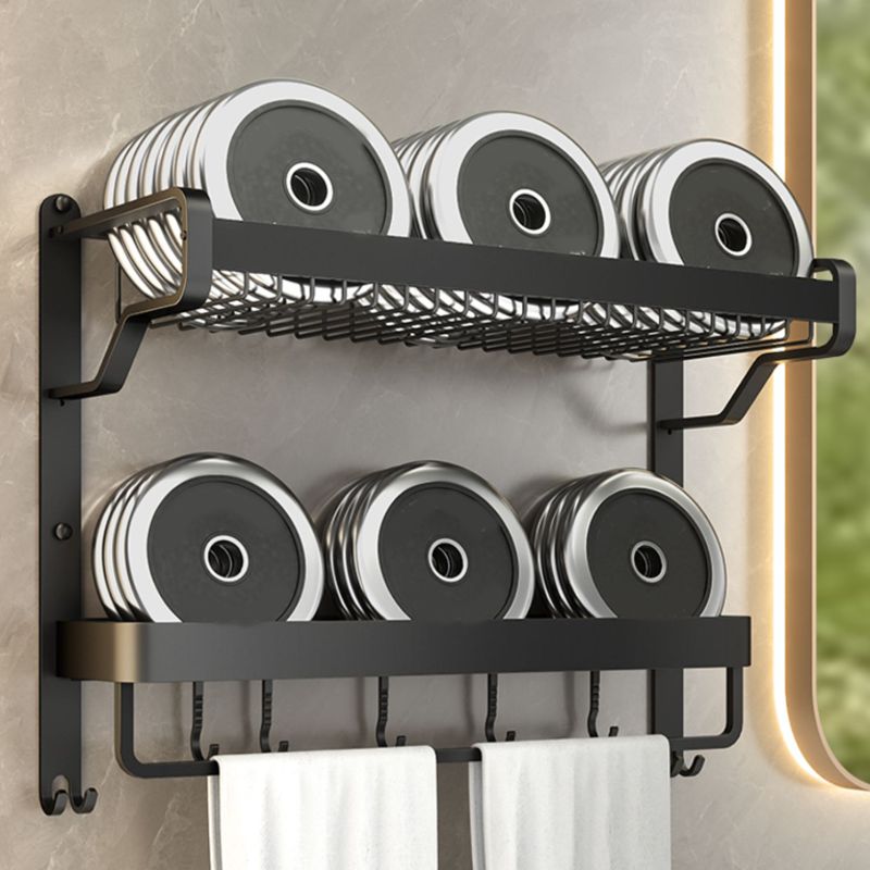 Modern Bathroom Set Matte Black Bath Shelf Towel Bar Bathroom Accessory Kit