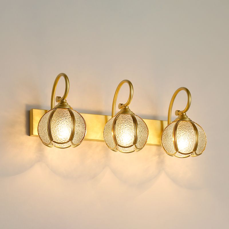 Brass LED Wall Light Vanity Wall Light Fixtures for Powder Room Restroom