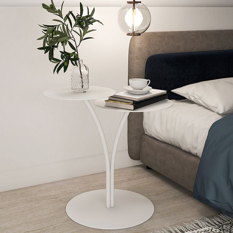 Modern Round Nightstand Metal Accent Table Nightstand for Bedroom