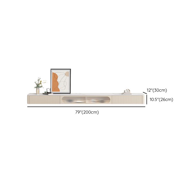 Contemporary Media Console TV Stand Stone TV Console with Drawers