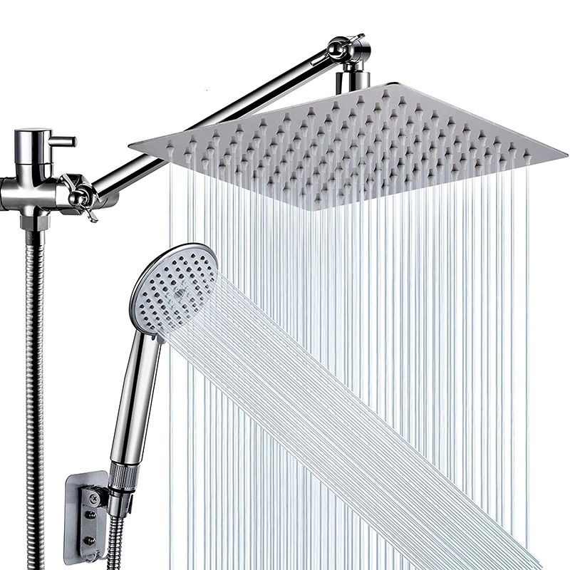 Square Shape Dual Shower Heads Modern Home Metal Dual Shower Heads