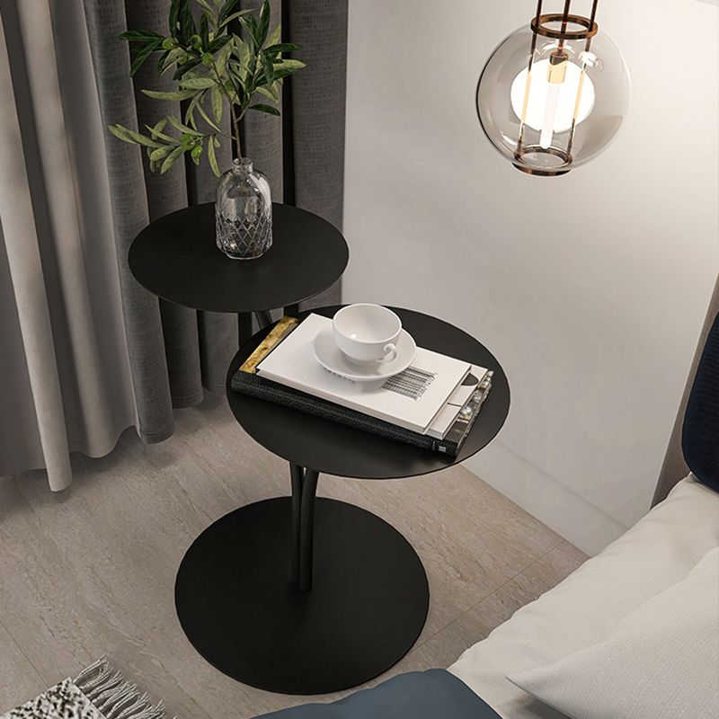 Metal Accent Table Nightstand Contemporary Night Table in White/Black