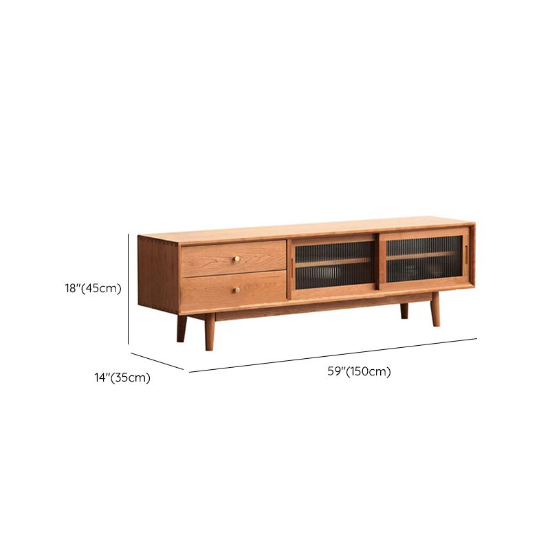 Scandinavian TV Stand Console Wooden TV Media Stand with Drawers