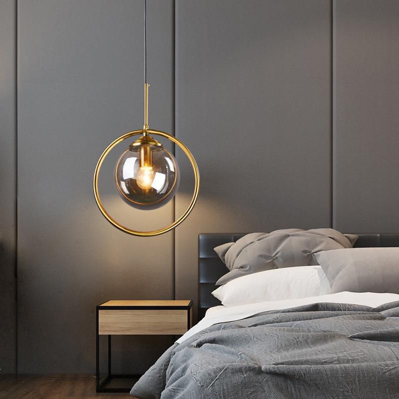 Lampada a sospensione in vetro Globe Stile contemporaneo Afferma del soffitto per camera da letto