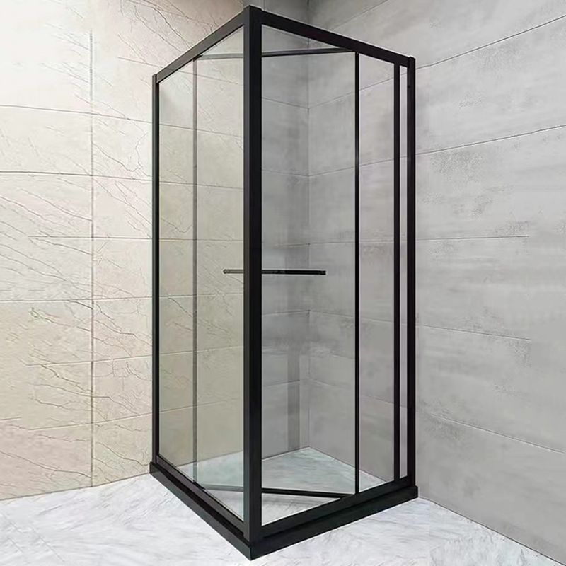 Square Black Shower Shower Enclosure Single Sliding Shower Enclosure