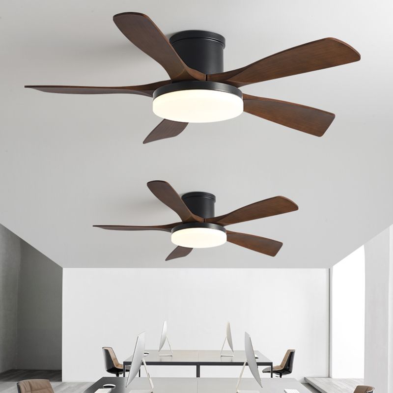 Minimalism LED Ceiling Fan 56" Metal Fan Lighting for Dining Room