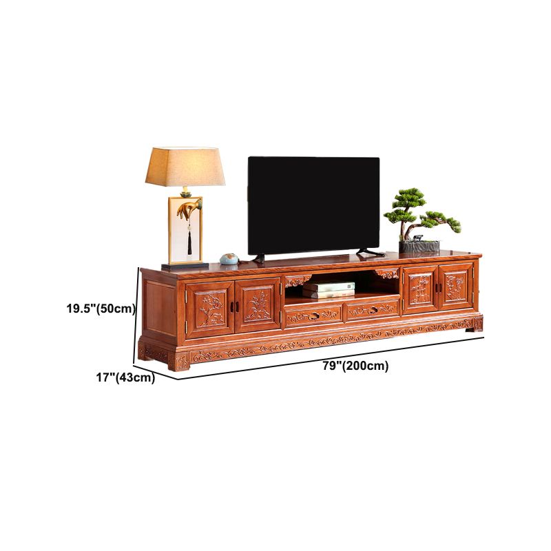 Wooden TV Cabinet Classical Storage TV Stand for Living Room