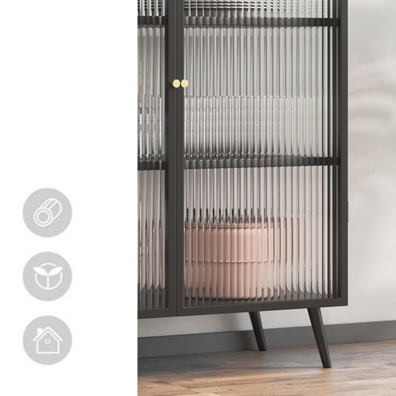 14" W Modern Storage Cabinet Glass Door Buffet Cabinet for Dining Room