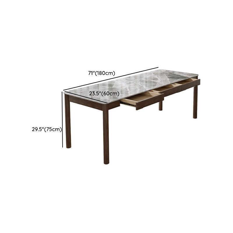 Industrial Style Writing Desk Rectangular Shaped Task Desk in Brown for Office