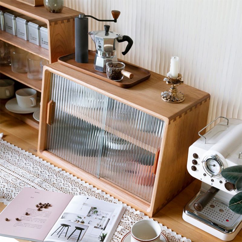 Contemporary Sideboard Cherry Sideboard Cabinet with Doors for Kitchen