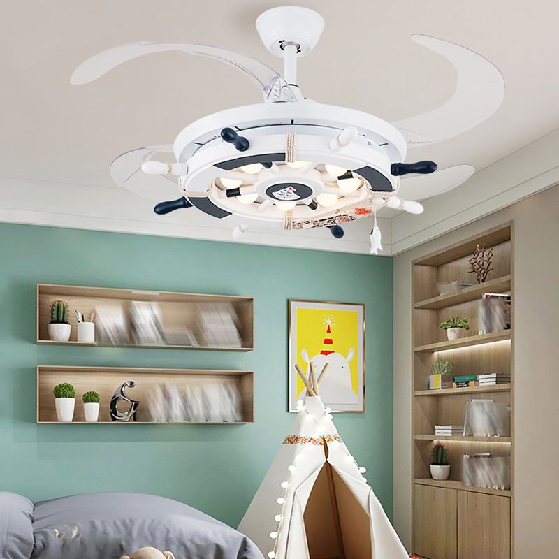 42 "Carton Cartoon Plafond Plafond Lampe à la lampe métallique Child Metallic LED Semi Flush Light