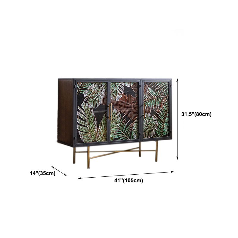 Contemporary Metal Display Stand Glass Doors Display Cabinet with Door