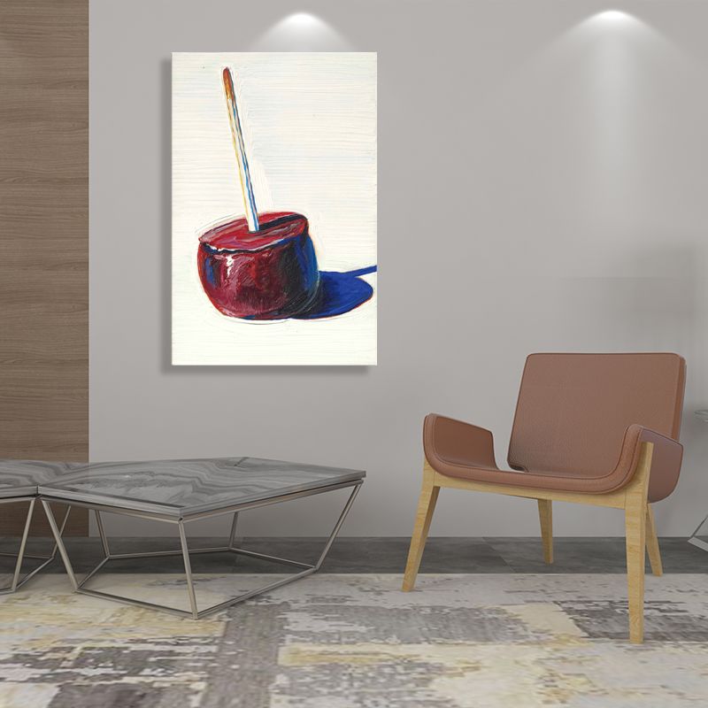 Traditional Style Candy Apple Painting Foods Red Wall Art, Multiple Sizes Available