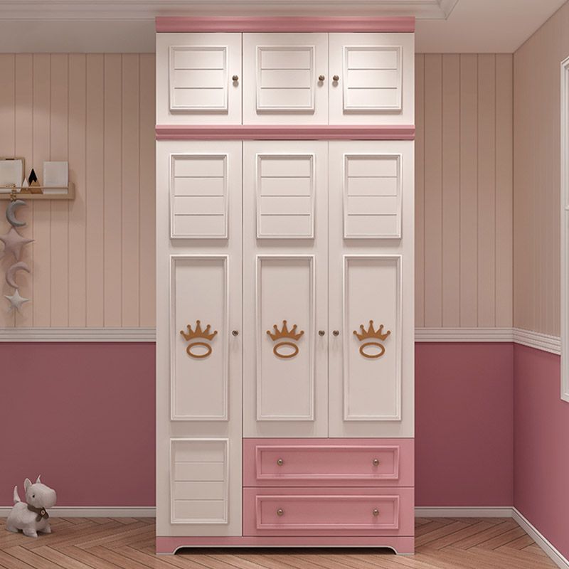 Modern Style Wood Kids Closet Bedroom Youth Armoire with Garment Rod