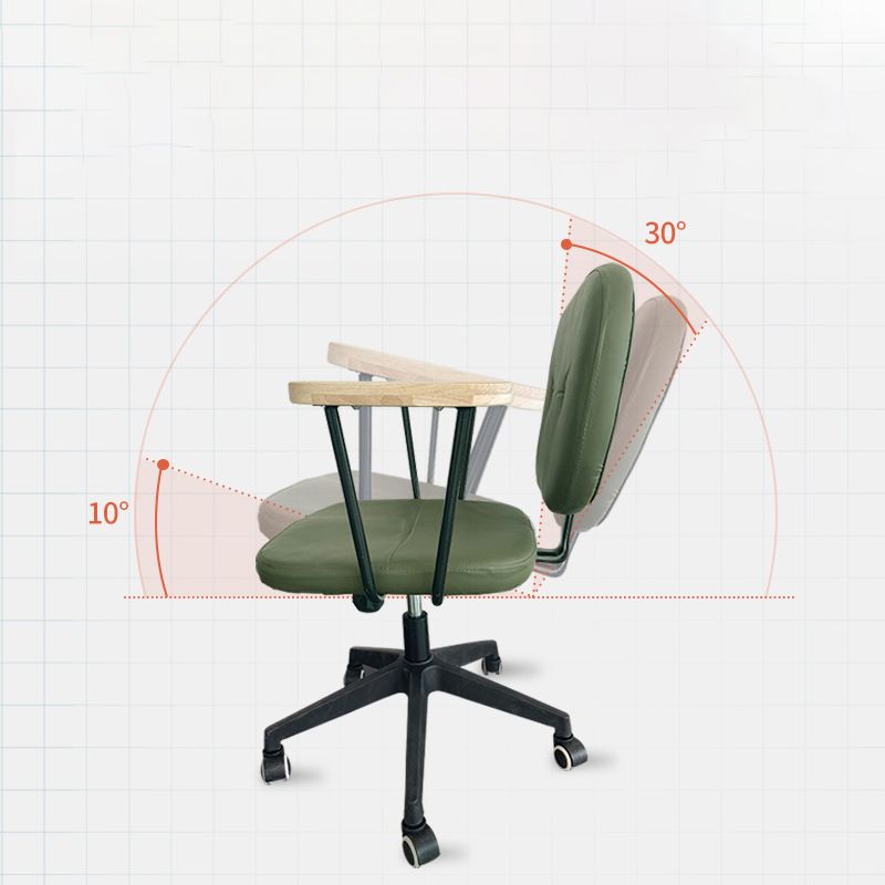 Nylon Base Modern Computer Desk Chair with Wheels Mid Back Task Chair with Fixed Arms