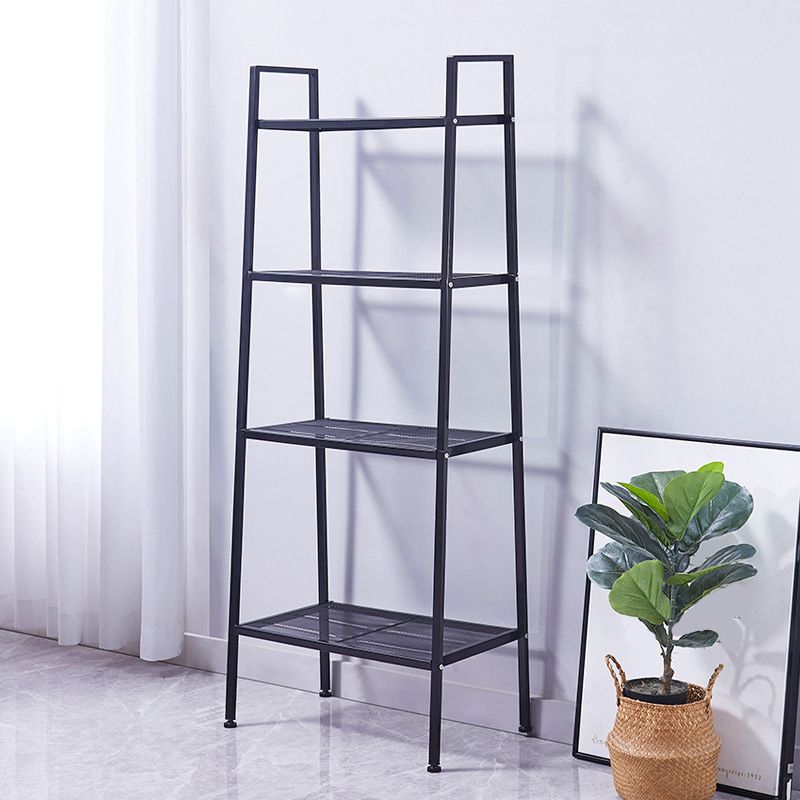 Modern Style 4 Levels Bookcase Open Back 59" H X 14" W Ladder Bookshelf