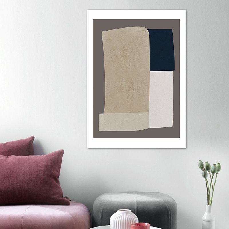 Dark Color Nordic Wall Art Illustration Abstract Canvas Print for House Interior