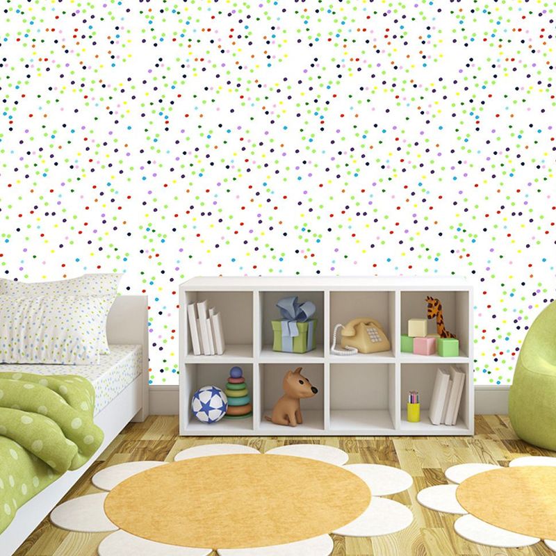 Kids Candy Spots Wallpaper Panels for Nursery 4' L x 20.5" W Self Sticking Wall Decor in Green