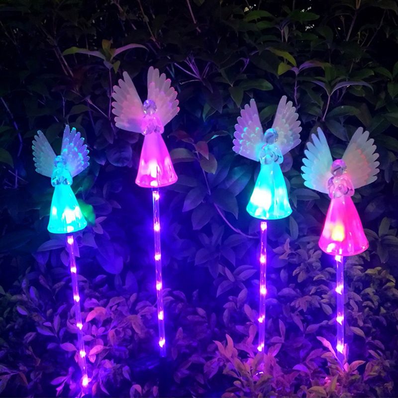 Clear Angel LED Lawn Light Decorative Acrylic Solar Powered Landscape Lighting, 1 Piece