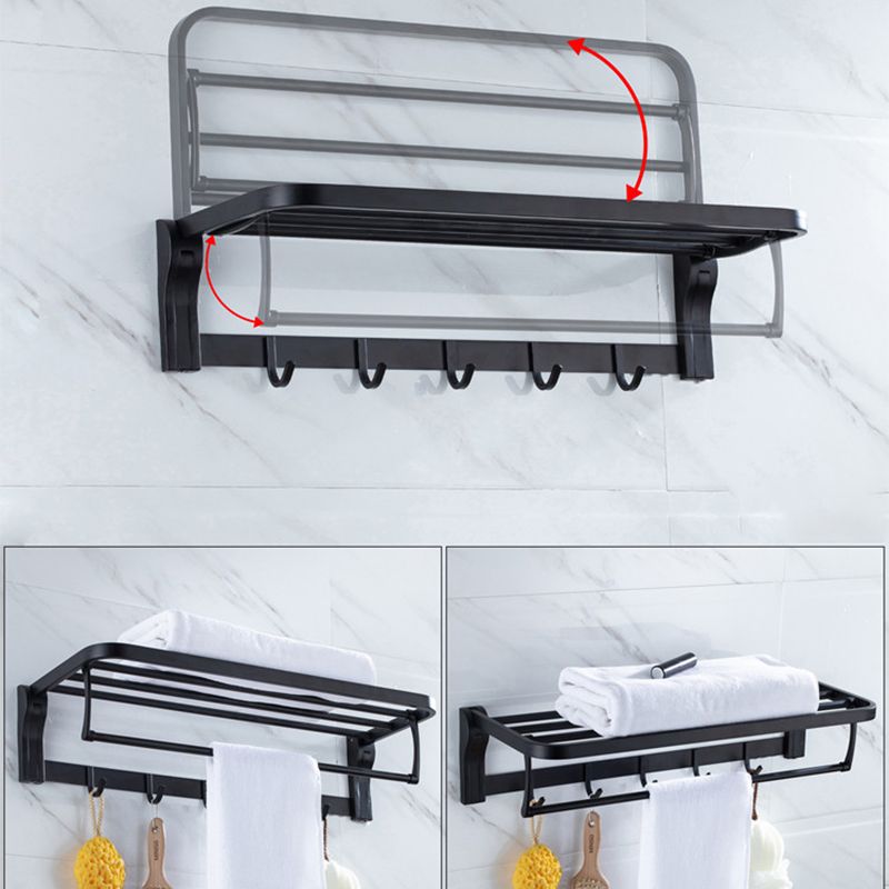 Modern Classic Bath Hardware Set in Stainless Steel Matte Black Robe Hooks/Towel Ring Bar