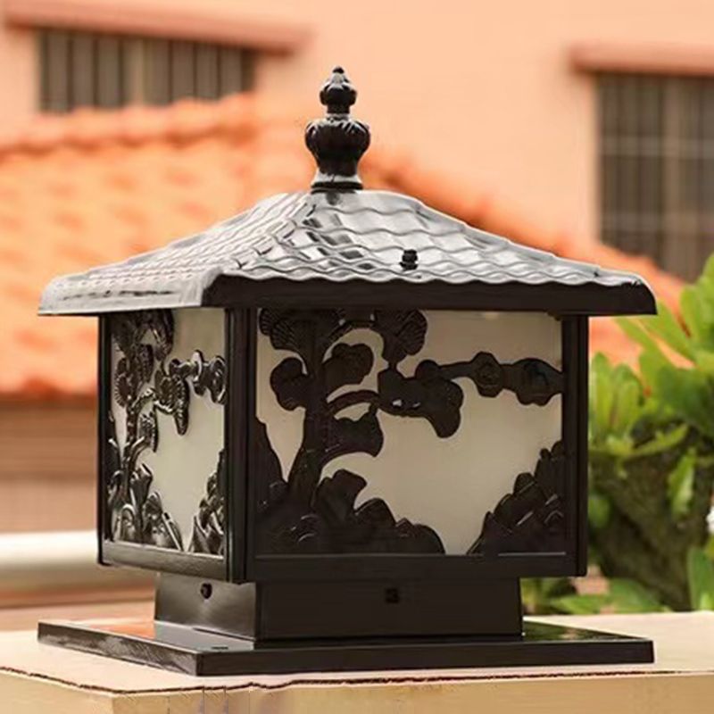 Modern Simple Aluminum Pillar Lamp Cube Shape Waterproof Pillar Light for Outdoor