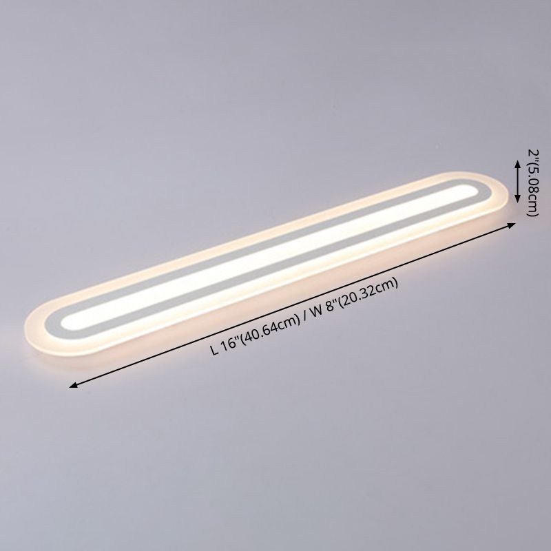 Minimalismus Acryl LED Flush Deckenleuchte mit weißer Beleuchtung Linearer Flushmount Beleuchtung