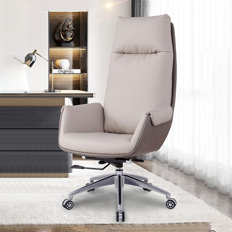 Modern Ergonomic Office Chair with High Back Chrome Metal Frame Executive Task Chair