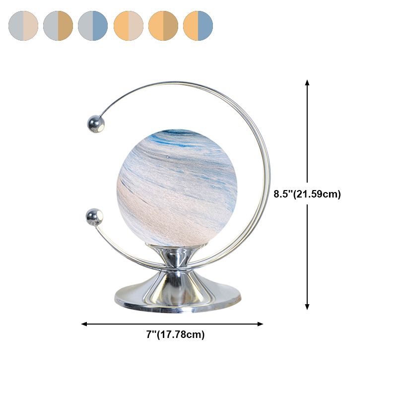 Modern Style Planet Desk Light Glass Shade Eye-protecting Desk Lamp for Living Room