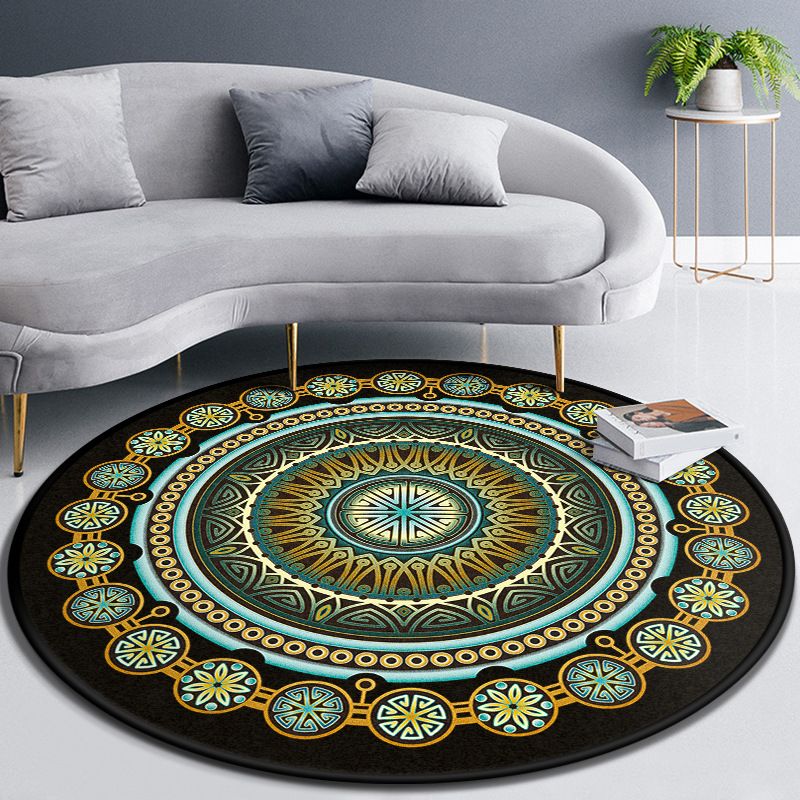 Alfombra redonda concéntrica multicolor Polipropileno alfombra marroquí de polipropileno alfombra para mascotas para mascotas sin deslizamiento para sala de estar