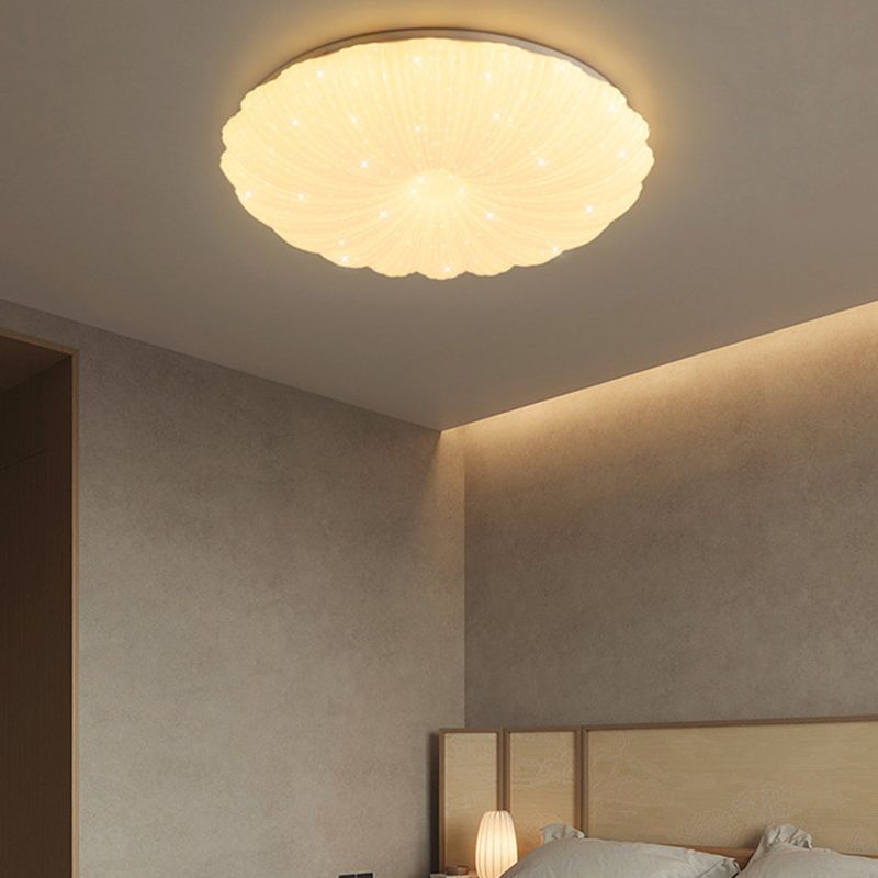 Contemporary 1 - Light Flush Mount Light in White Iron and Acrylic LED Ceiling Flush