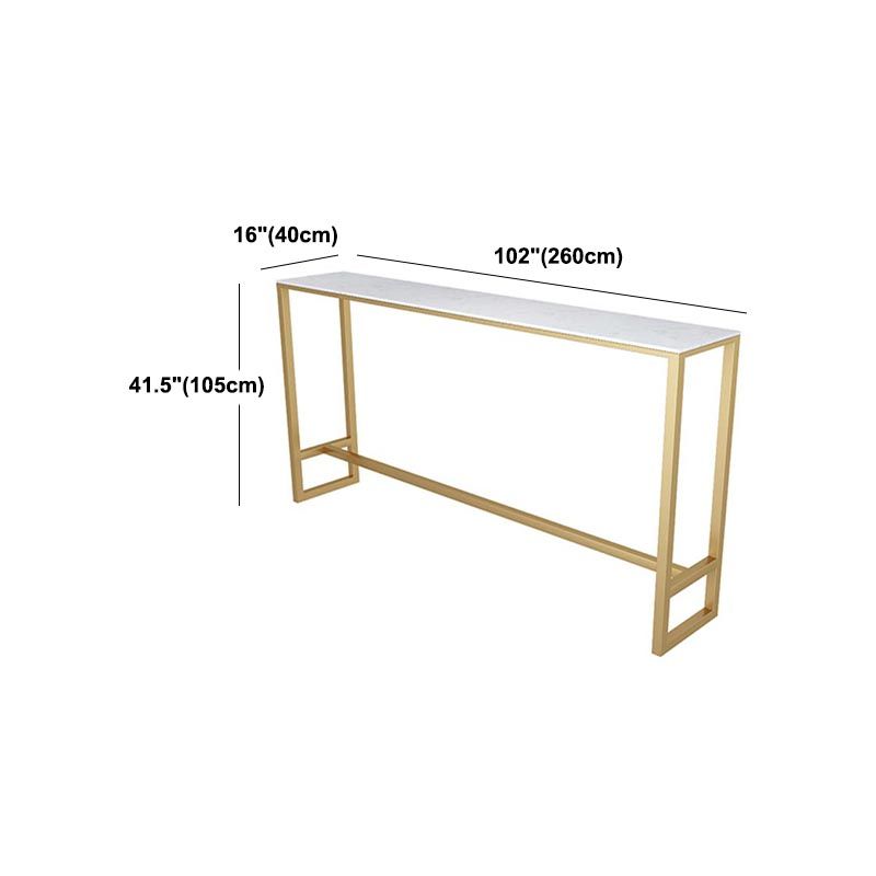 Rectangle Living Room Pub Height Dining Table Contemporary Marble Bistro Table