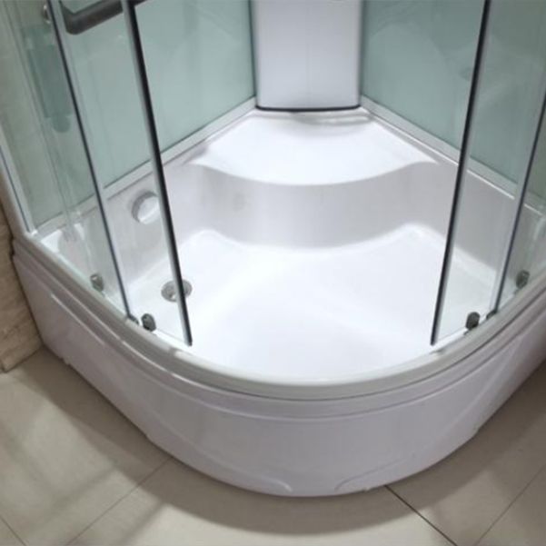 Round Tempered Glass Shower Stall Easy Clean Glass Shower Stall