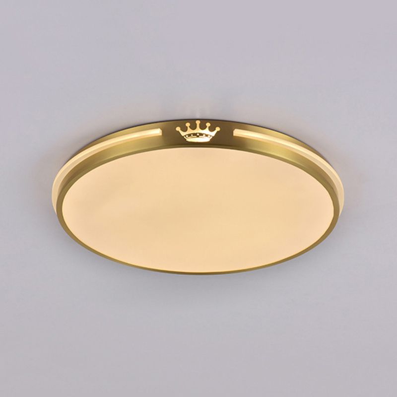 Modern Gold Flush Light Circle Ceiling Lighting with Brass for Bedroom