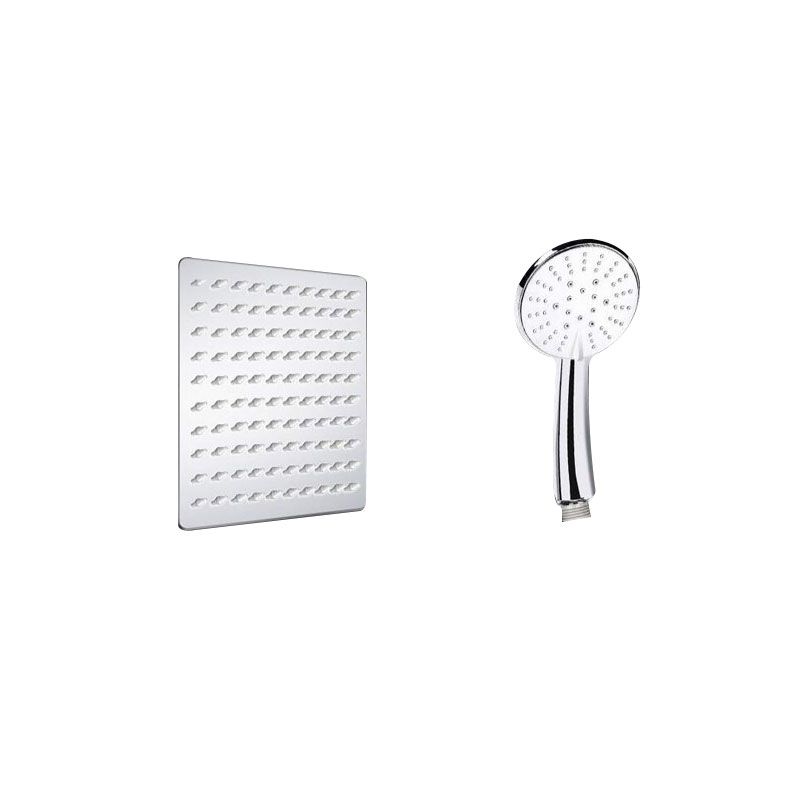 Contemporary Dual Shower Head Square High Arch Shower Head Combo in Chrome