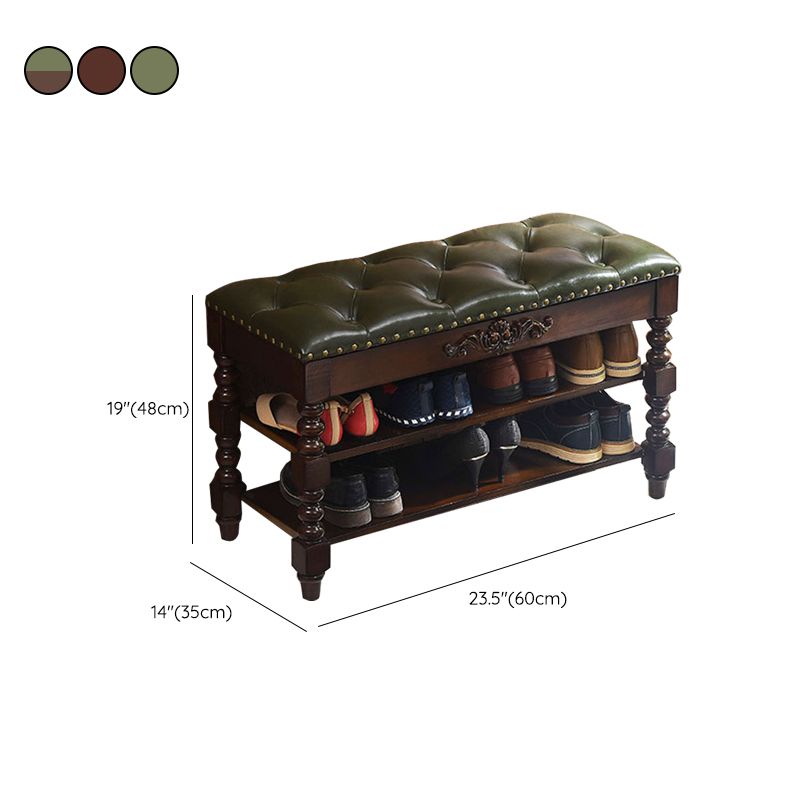 11.7-inch W Traditional Seating Bench Solid Wood Entryway Bench with Upholstered