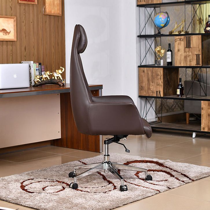 Modern Leather Executive Chair High Back Tilt Mechanism Office Chair