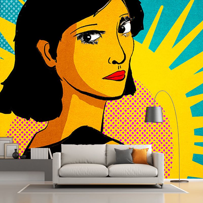 Modern Style Mural Wallpaper Pop Art Environment Friendly Bedroom Wall Mural