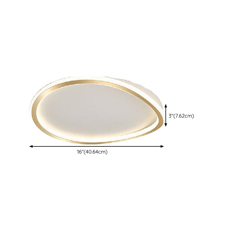 Minimalism Ceiling Lighting Metal LED Flush Mount Fixture in Gold for Bedroom