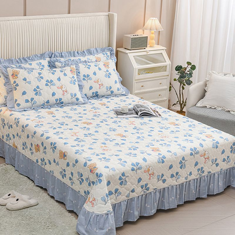 Pure Cotton Bed Sheet Home Bedroom Dormitory Simple Floral Fitted Sheet