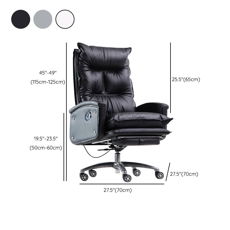 Contemporary Desk Chair Leather Executive Chair High-Back Chair with Wheels