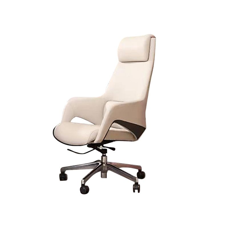 Swivel Upholstered Office Chair Faux Leather Lumbar Support Desk Chair