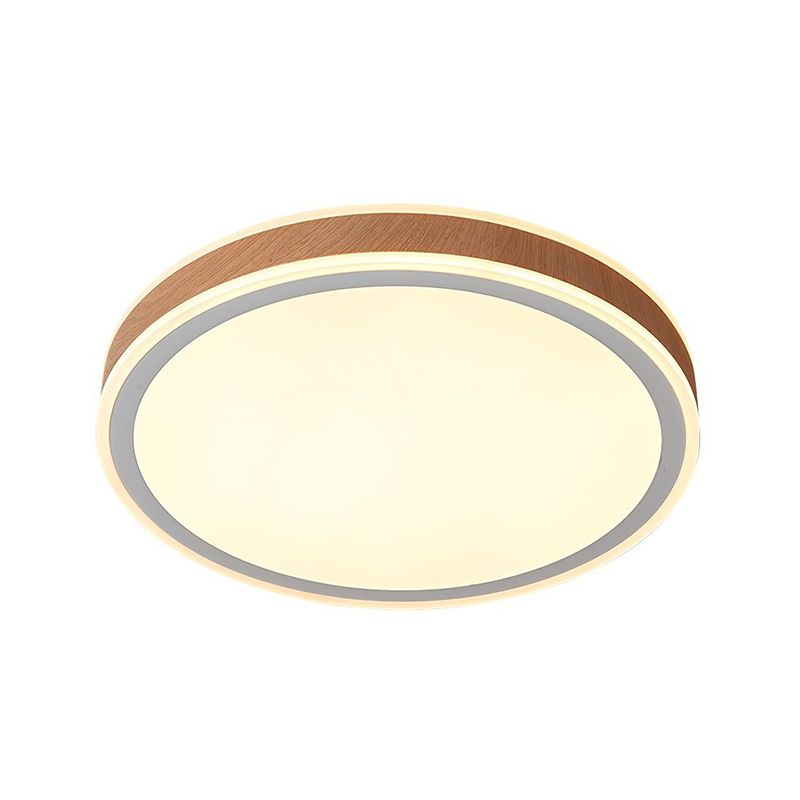 Modern LED Ceiling Mount Light Wooden Ceiling Light with Acrylic Shade for Bedroom