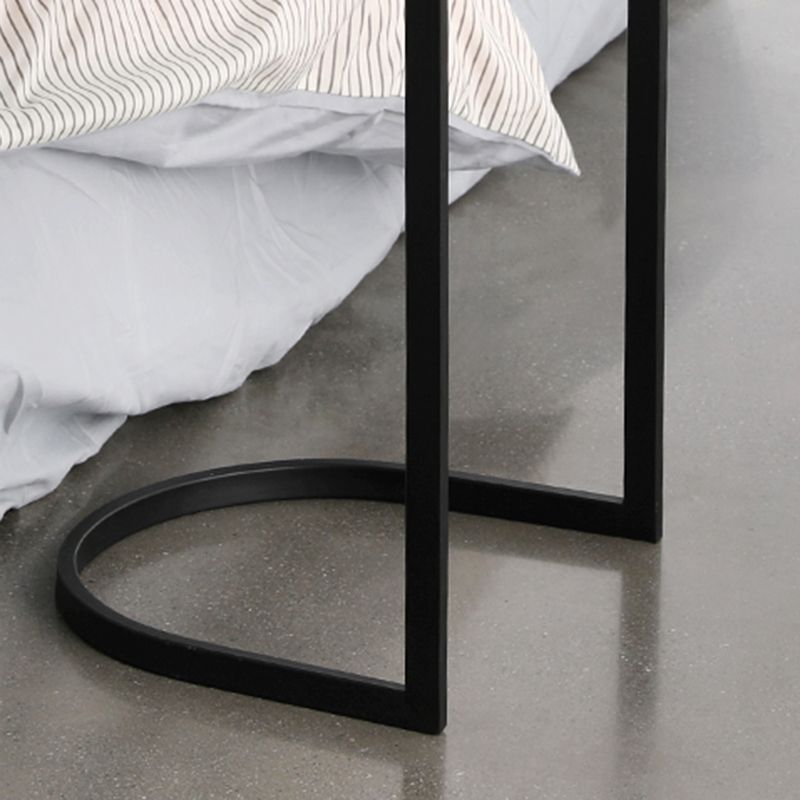 Metal Round Night Table Modern Non-Storage Legs Included Nightstand in Black/Gold