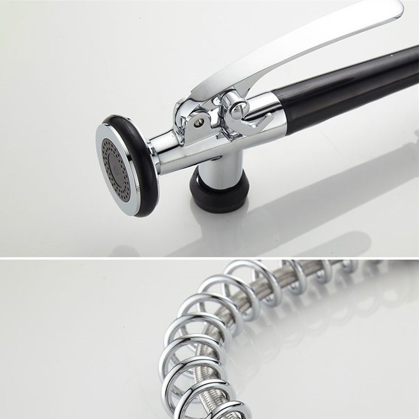 Modern Faucet Spring Swivel Drop down Lever Handle High Arc Kitchen Faucet